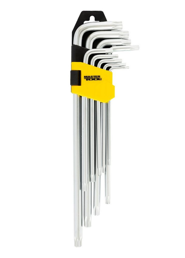 Ключі TORX CrV Т10/Т50 90/227 мм набір 9 шт 75-0961 Mastertool (364965013)