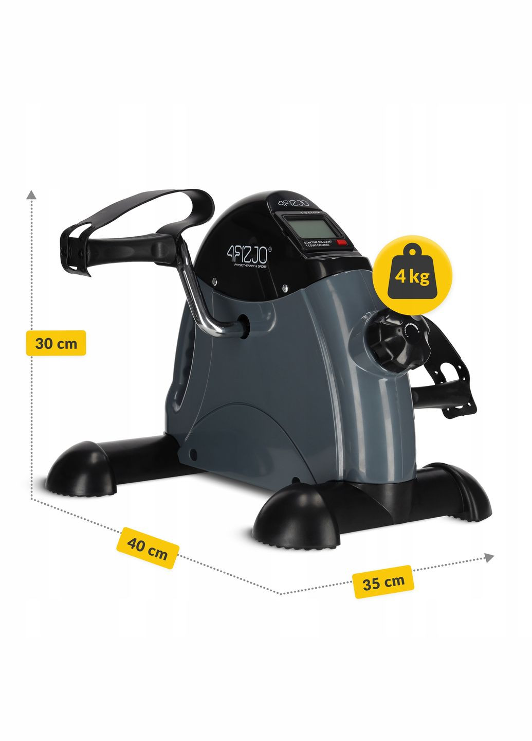 Мини велотренажер Active 2 в 1 для рук и ног Grey/Black (P-5905973401708) 4FIZJO (301733361)