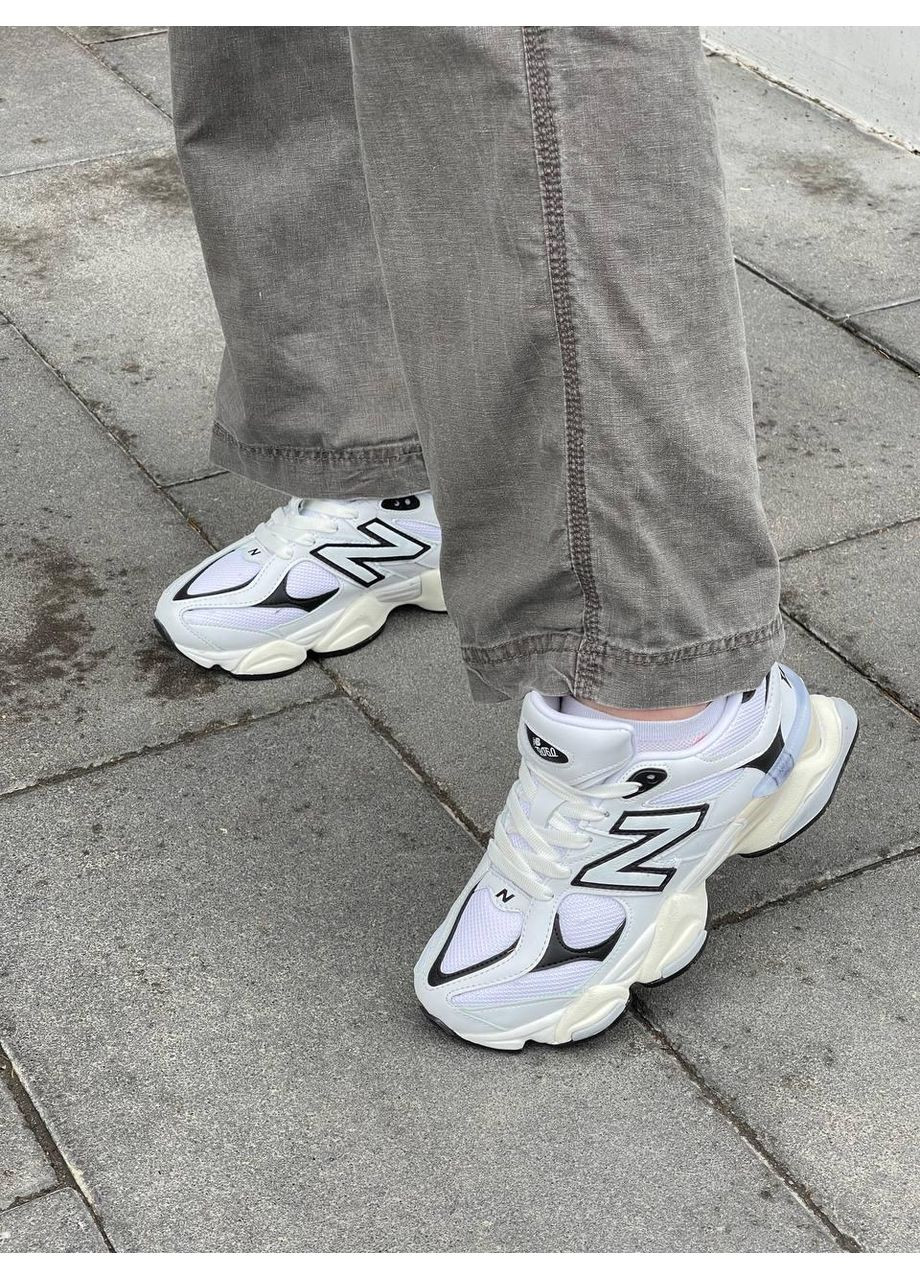КРОССОВКИ ЖЕНСКИЕ NEW BALANCE 9060 WHITE BLACK НЬЮ БЕЛАНС 9060 No Brand чёрные демисезоны (368862513)
