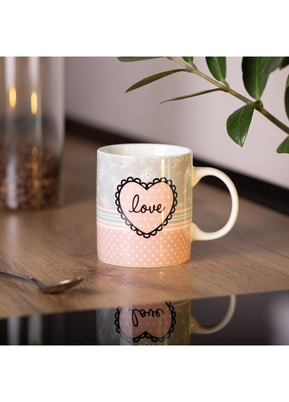 Чашка порцелянова з малюнком 400 (мл) для кави та чаю RX-N240143PK Liling Rongxiang Ceramic (369143076)