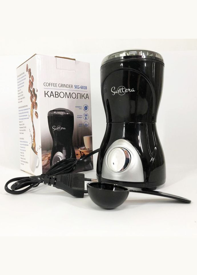 Кофемолка SCG-601B 200 Вт, кофемолка мощная, кофемолка електрична, измельчитель кофейных зерен Suntera (364665095)
