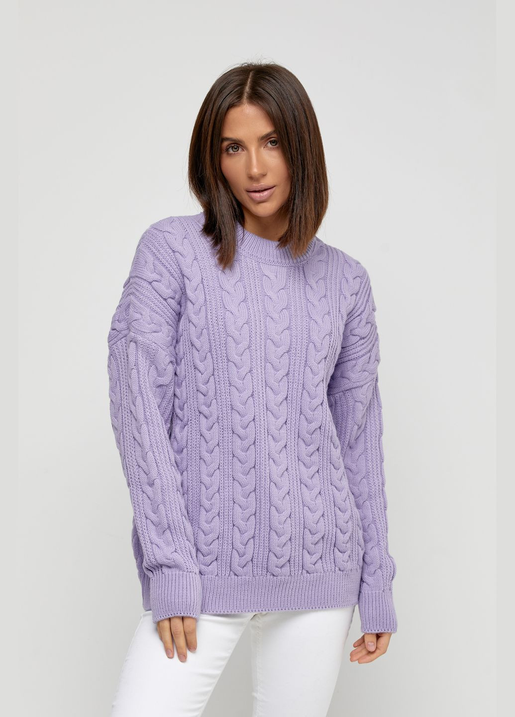 Фиолетовый зимний вязаный женский свитер (-sviter-242) MarSe