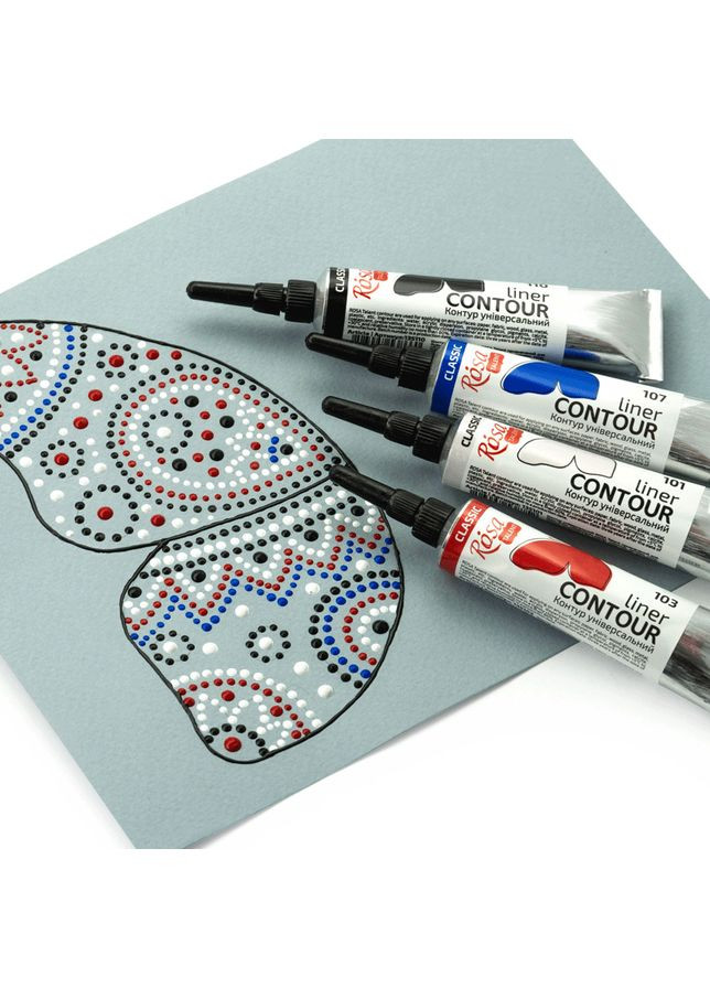 Набор контуров универсальных классического цвета 4х20 мл. Rosa Talent (362661622)