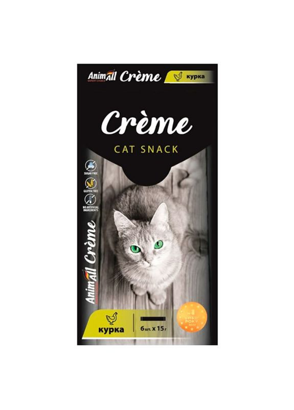 Кремові ласощі зі смаком курки для котів Сreme 6х15 г (2000981280345) AnimAll (327070887)