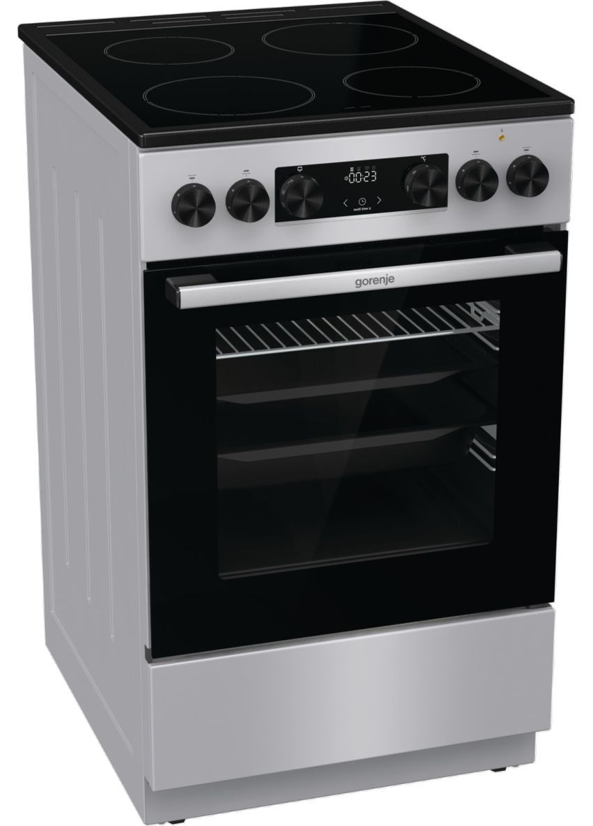 Электрическая плита gec5c41sg электрическая стеклокерамическая, 70л, 50x60см, дисплей, программатор, Gorenje
