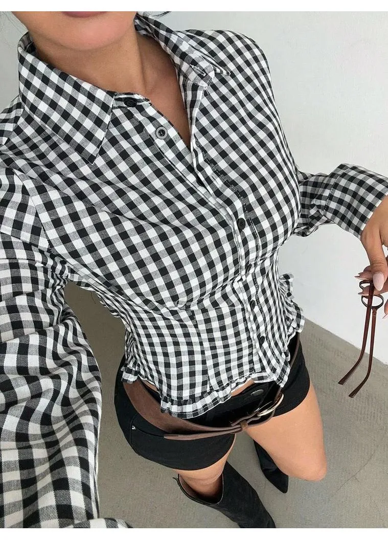 Цветная кэжуал рубашка однотонная SHEIN