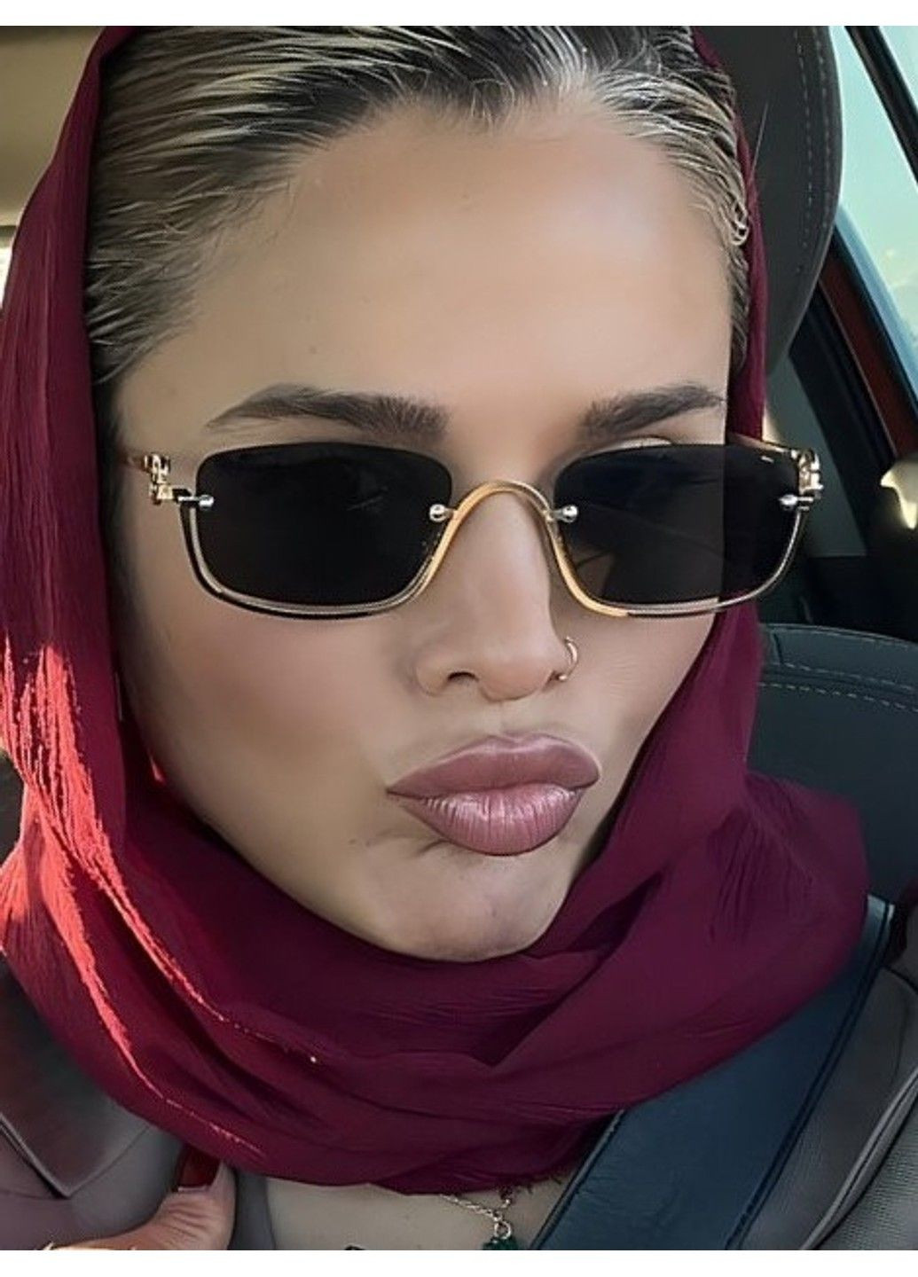 Окуляри сонцезахисні унісекс полуобідкові Enjoy золотисті з чорними лінзами No Brand (317565342)