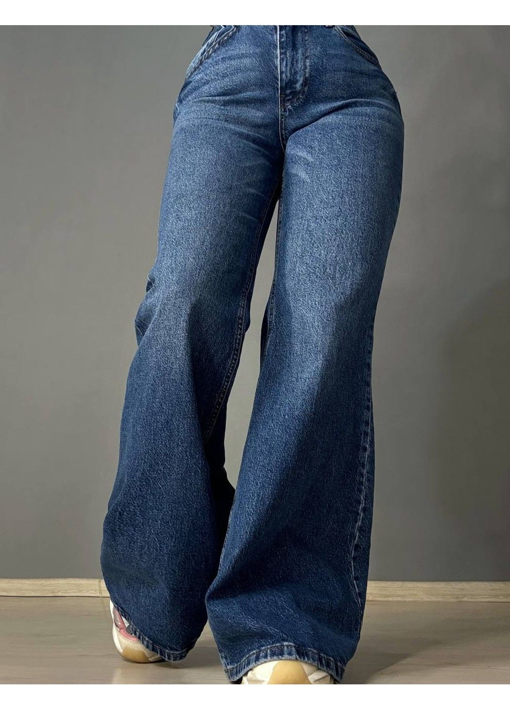 Джинси жіночі 3992-2 flare супер кльош широкі сині Its Basic - (361375180)