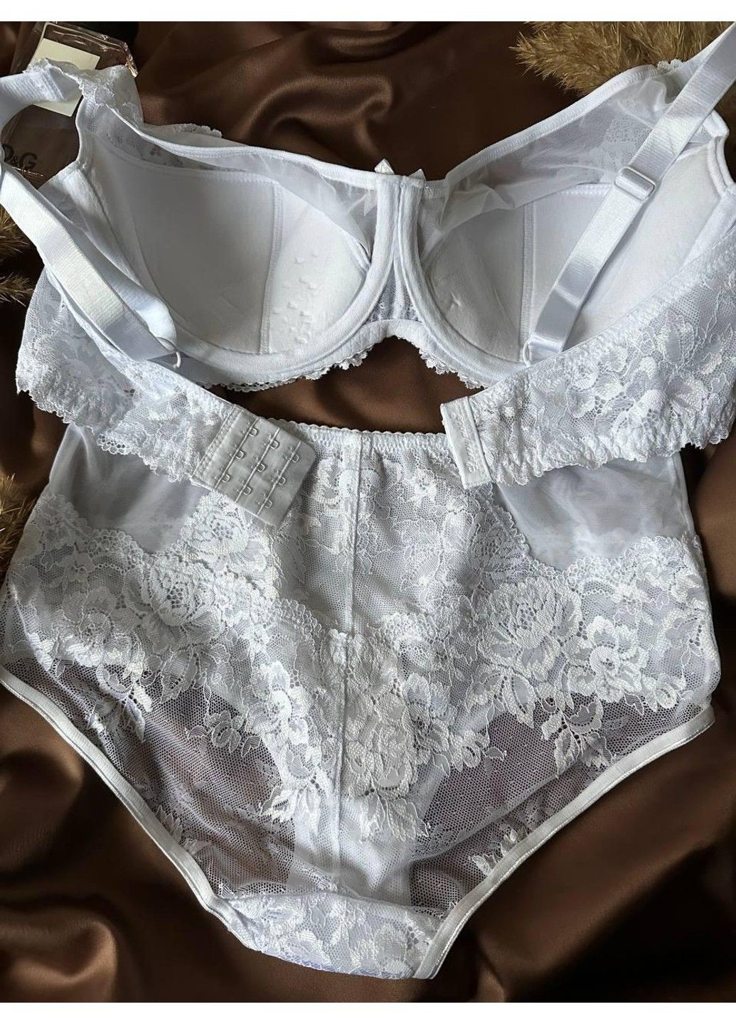 Белый белое женское нижнее белье комплект Lanny Mode