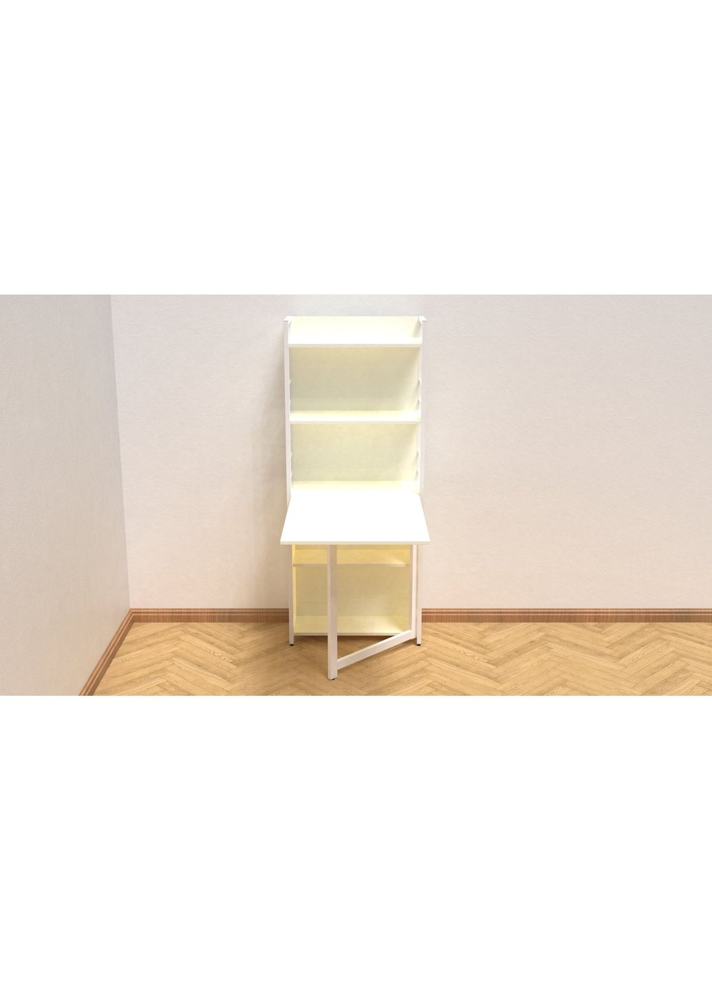 Стол книга с этажеркой Практик 2 1555x640x990 металл ДСП Белое 16 мм (FRD-104632) Ferrum-decor (360644824)