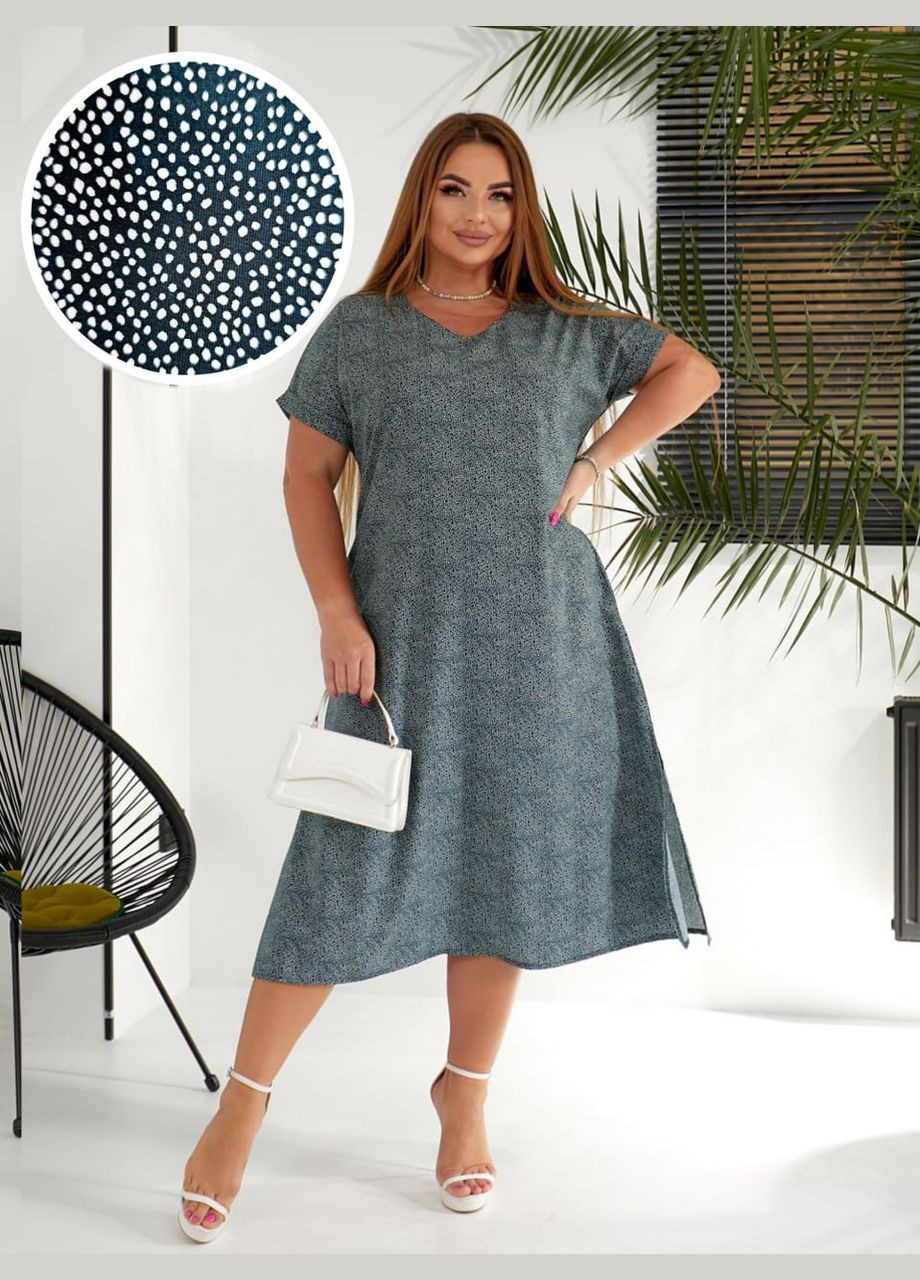 Зелена кежуал сукня MeeLan в горошок