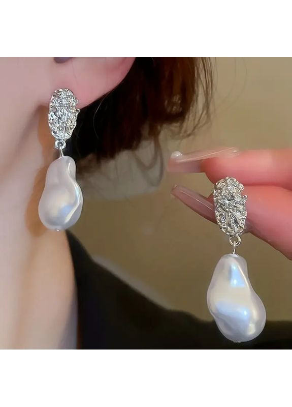 Сережки підвіски біжутерія No Brand барочна перлина (365268094)