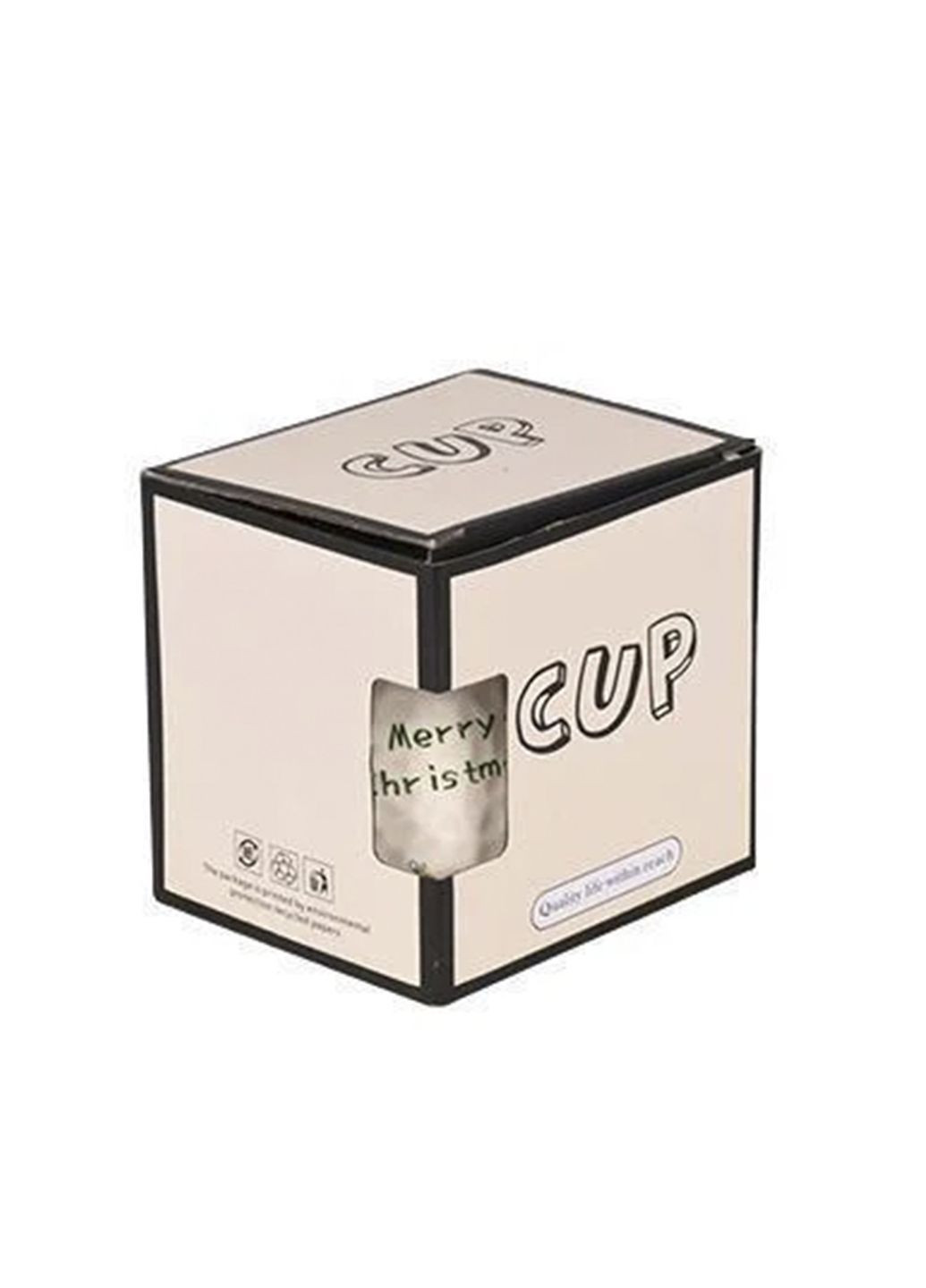 Новогодняя чашка "Merry Christmas" в комплекте с крышкой и ложкой цвет разноцветный ЦБ-00286405 No Brand (366198060)