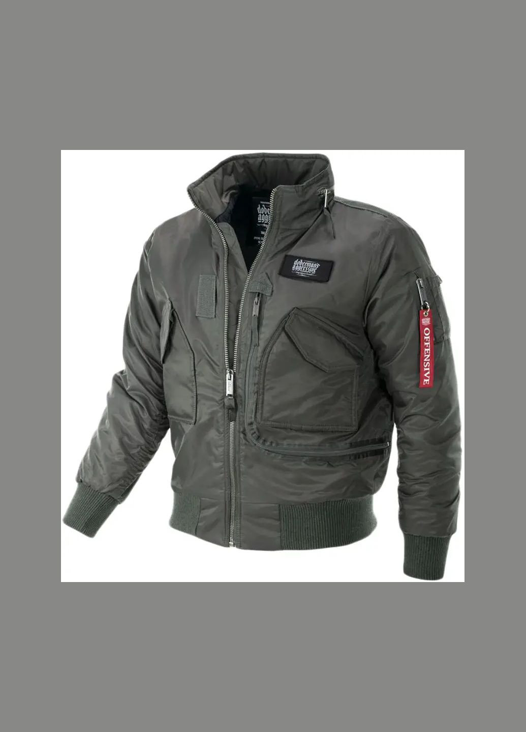 Зеленая демисезонная куртка aviator ku202kh Dobermans Aggressive