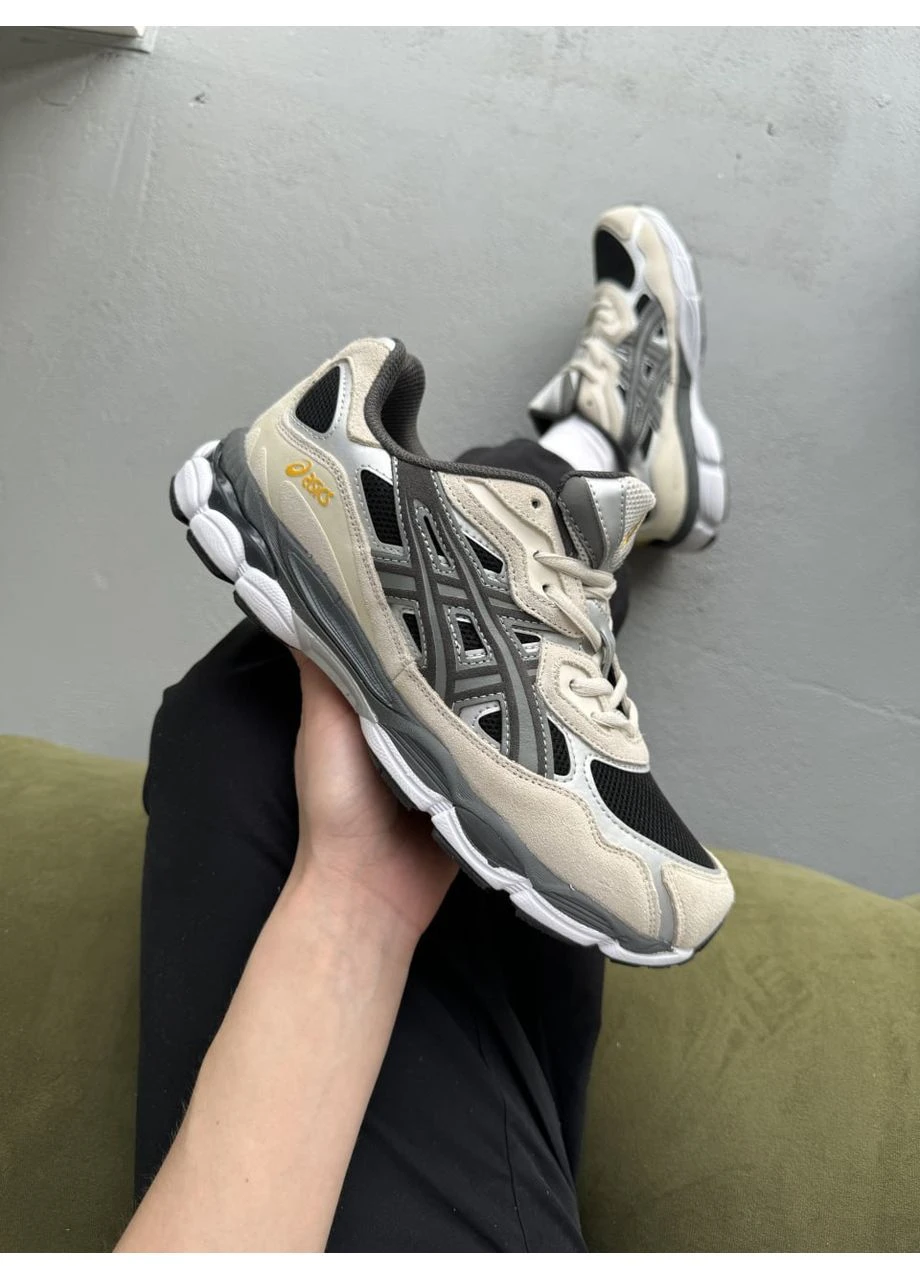 Черные демисезонные кроссовки мужские asics gel-nyc black/beige асикс гель нюк черные No Brand