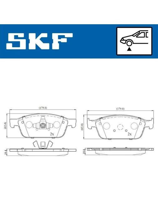 Комплект тормозных колодок SKF (369318884)
