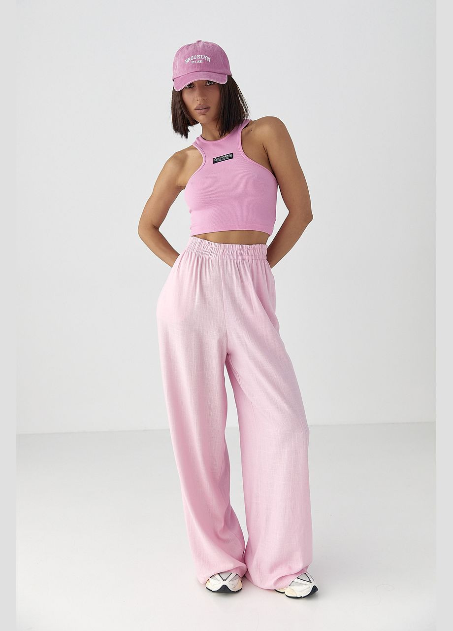 Приталенный женский топ в рубчик Lurex (334451584)