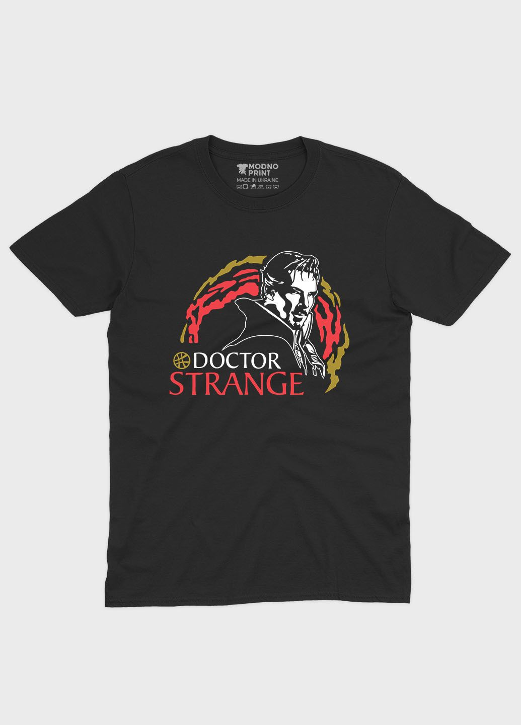 Чорна чоловіча футболка з принтом супергероя - доктор стрендж (ts001-1-bl-006-020-002) Modno