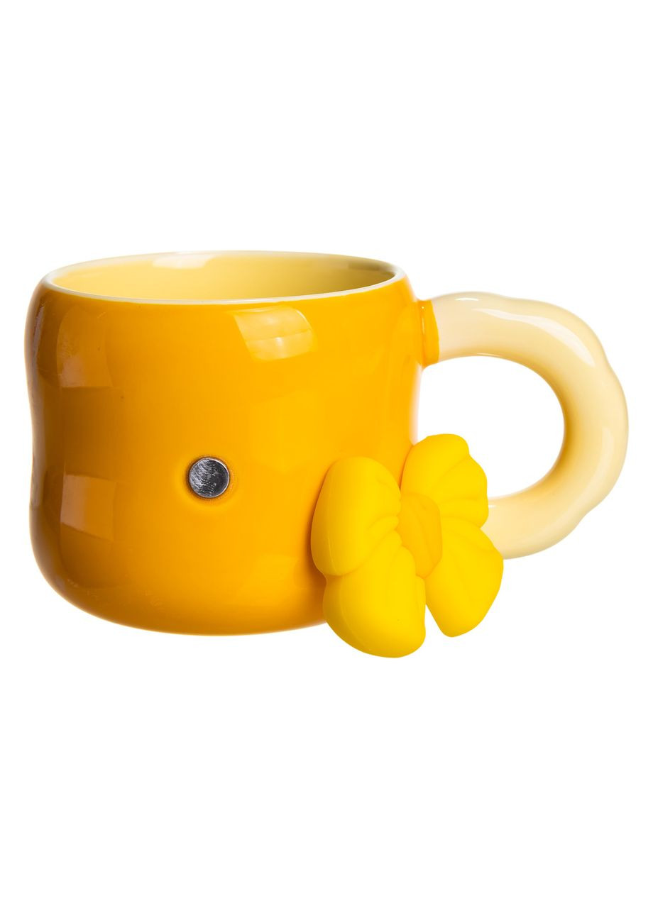 Чашка порцелянова з магнітом Бант 400 (мл) подарункова кружка прикольна чашка для дітей на подарунок з бежевим FM-52B Jooki (372010842)