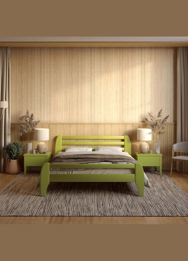 Двуспальная деревянная кровать Милан (S3050G70Y) 160х200 см (MBG-6258) Mebigrand (368280943)