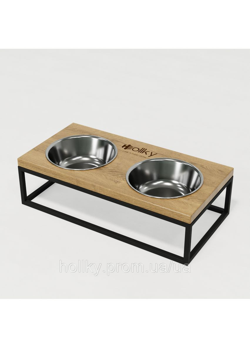 Миски на підставці для середніх собак та великих котів Base M (2 × 0,95 л) BM-422110-BLNT Hollky (365652763)