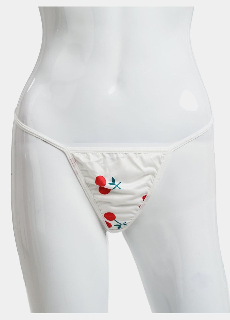 Пеньюар жіночий з декором рюші принт вишеньки в комплекті трусики чорний No Brand Пеньюар вишеньки (330776688)