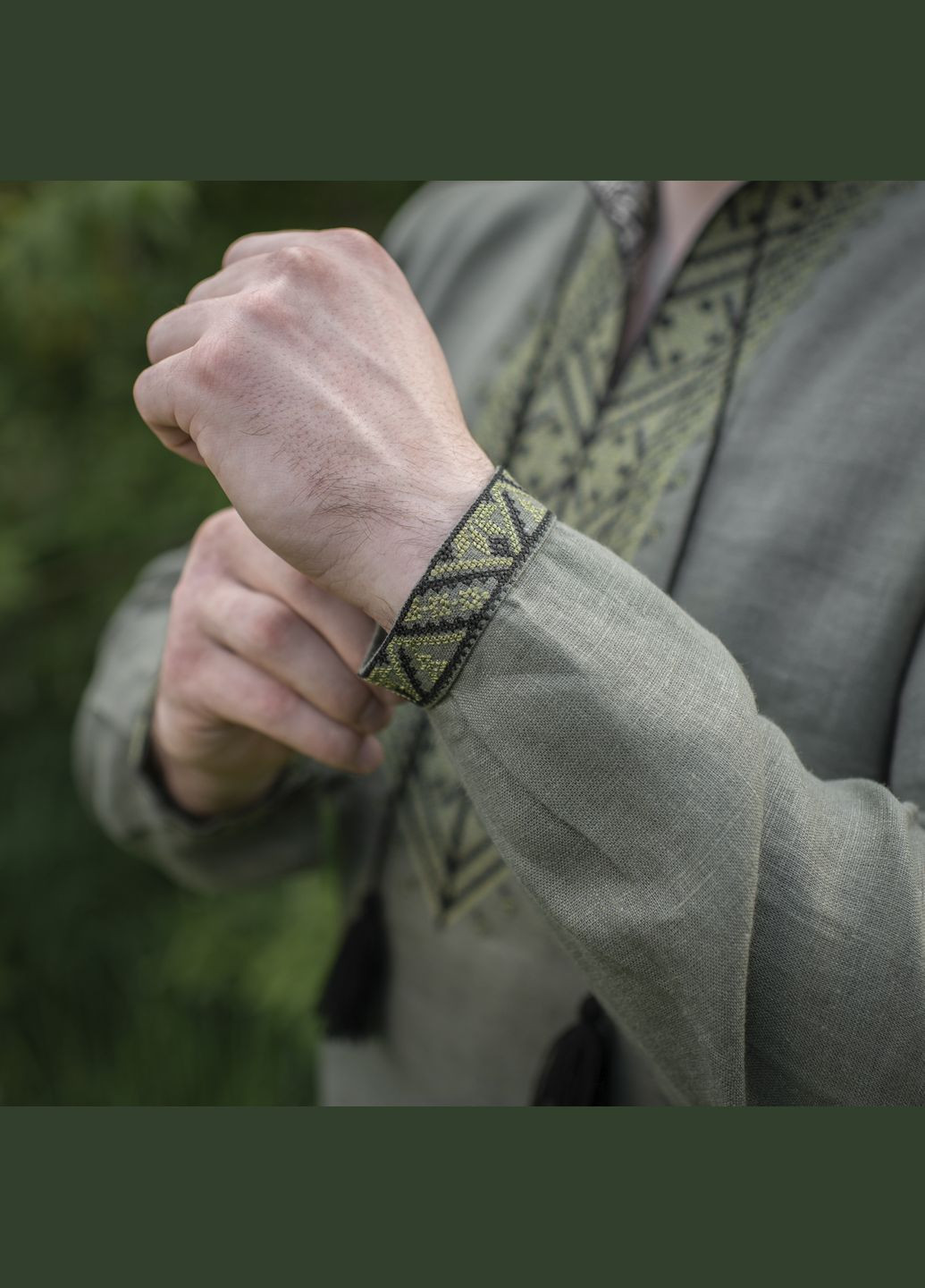 Вишиванка 100% льон олива ( ) M-TAC (303414637)