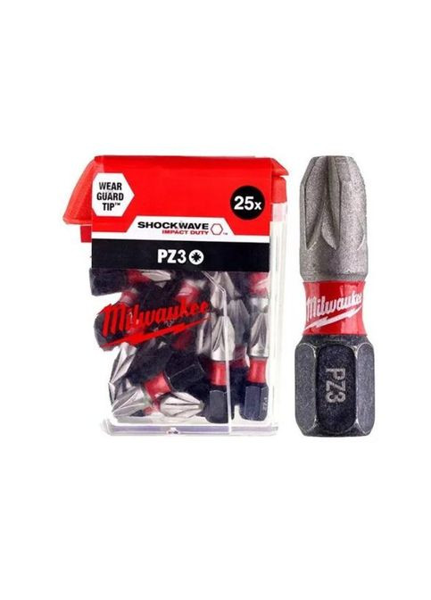 Биты Shockwave PZ3 25мм 25шт. Milwaukee (363978165)