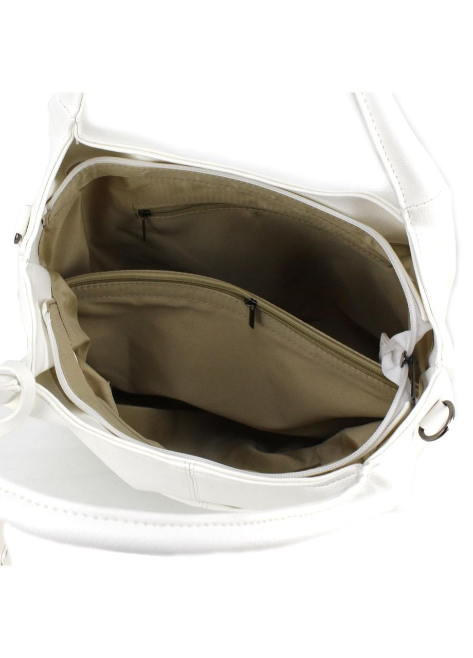 Повседневная вместительная женская сумка-хобо 50678 белая Voila (348418704)