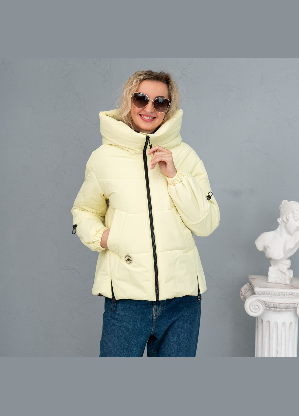 Желтая зимняя женская зимняя куртка SK
