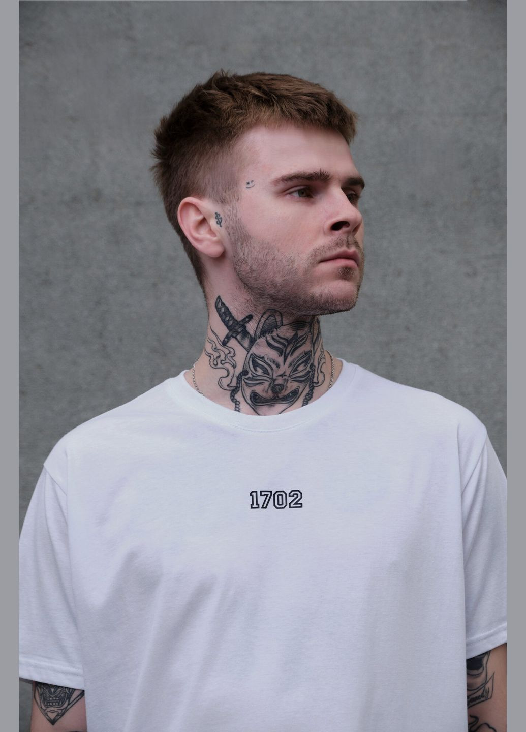 Белая мужская оверсайз футболка с принтом streetwear white Without