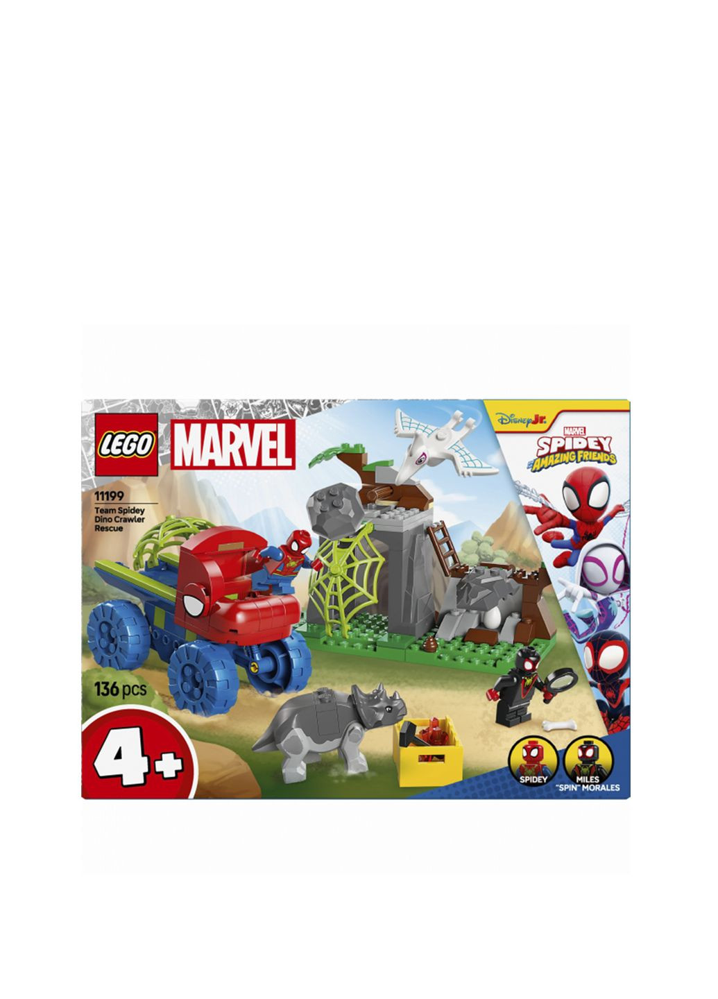 Конструктор Super Heroes - Динозаврячий спасательный транспорт команды Паука (11199) цвет разноцветный ЦБ-00269181 Lego (315717988)