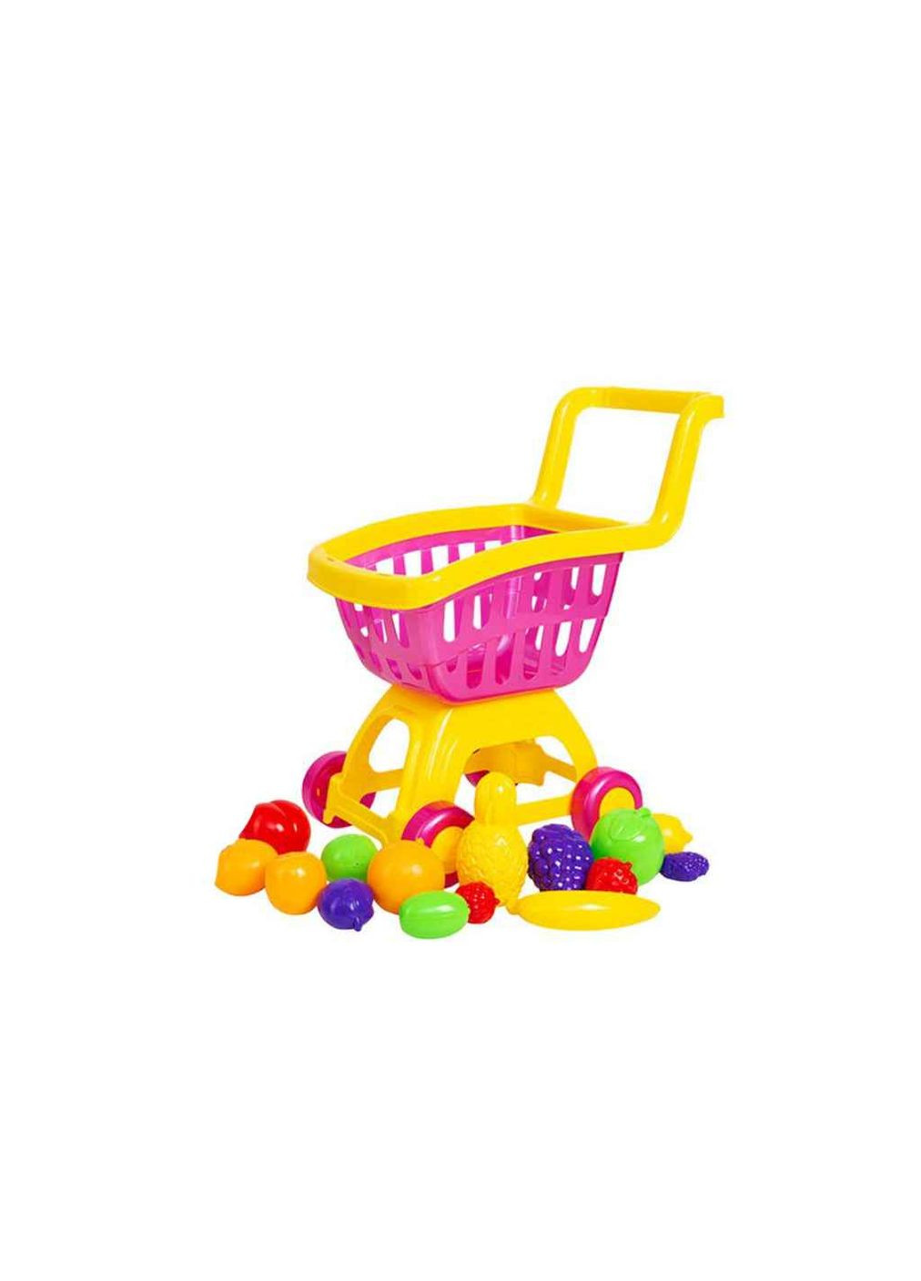 Візочок БАМСИК з фруктами рожевий арт.213/1 Bamsic (362715737)