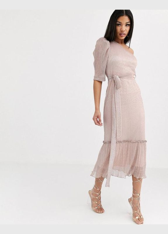 Розовое платье мини с люрексом Asos