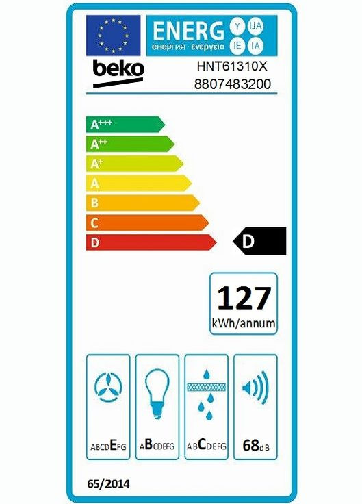 Витяжка телескопічна, 60см, 483м3ч, BEKO (314777389)