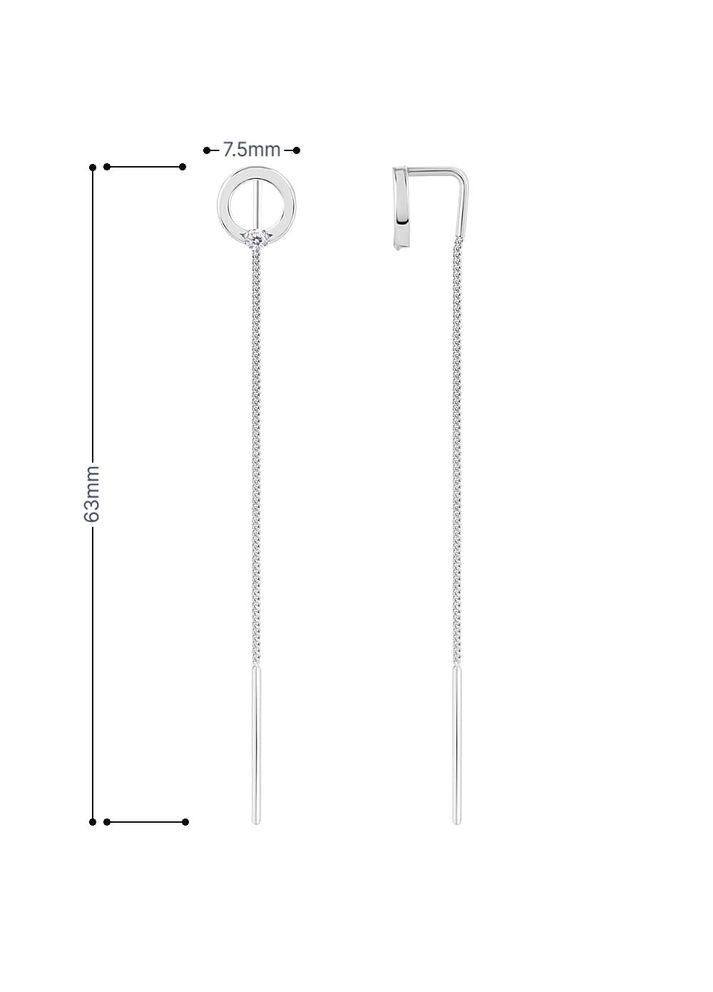 Серебряные серьги-протяжки (40050) IRIJ (331016766)