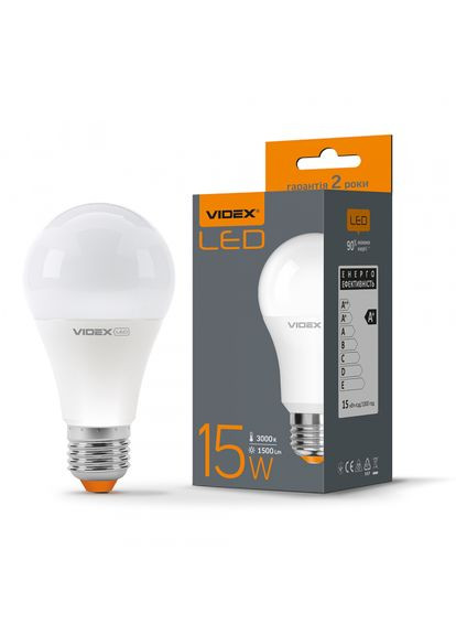 LED лампа A65e 15W E27 3000K Videx (370244585)