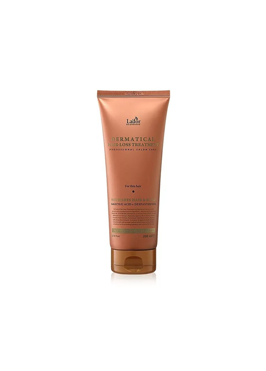 Зміцнююча маска для тонкого та ослабленого волосся Lador Dermatical Hair-Loss Treatment For Thin Hair 200 ml La'dor (366973228)