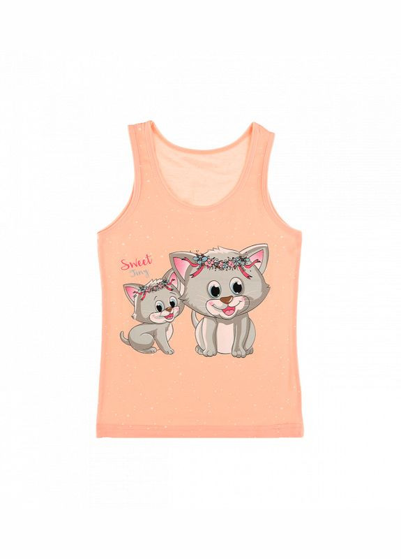 Детская майка на широких бретелях с принтом котика Donella (313424835)