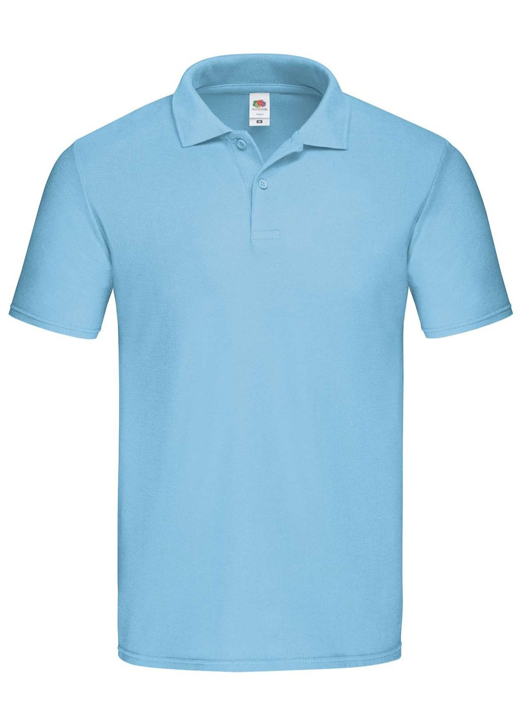 Светло-голубая футболка мужская поло original polo (0630500yts) с коротким рукавом Fruit of the Loom