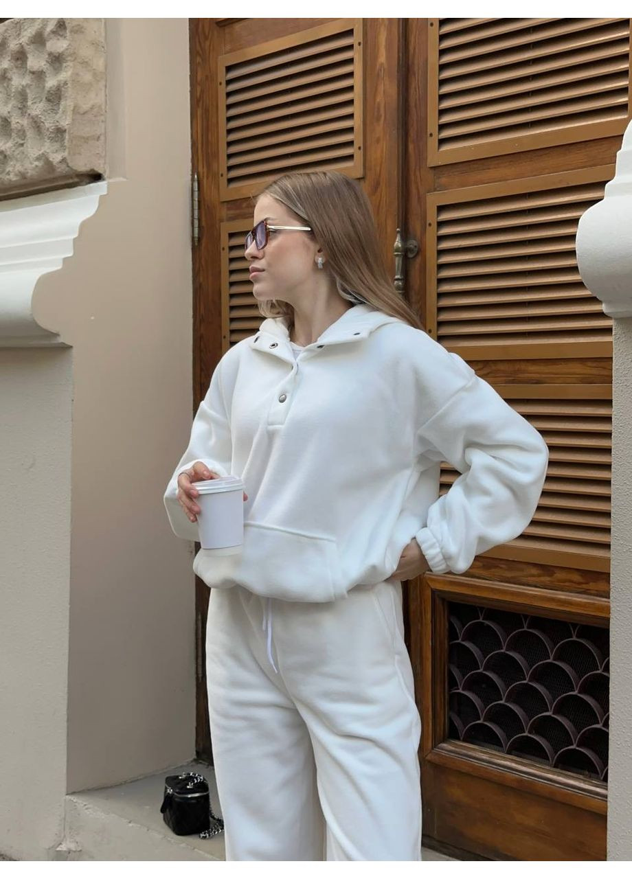 Женский теплый костюм из флиса молочного цвета 35290 Fashion (364672588)