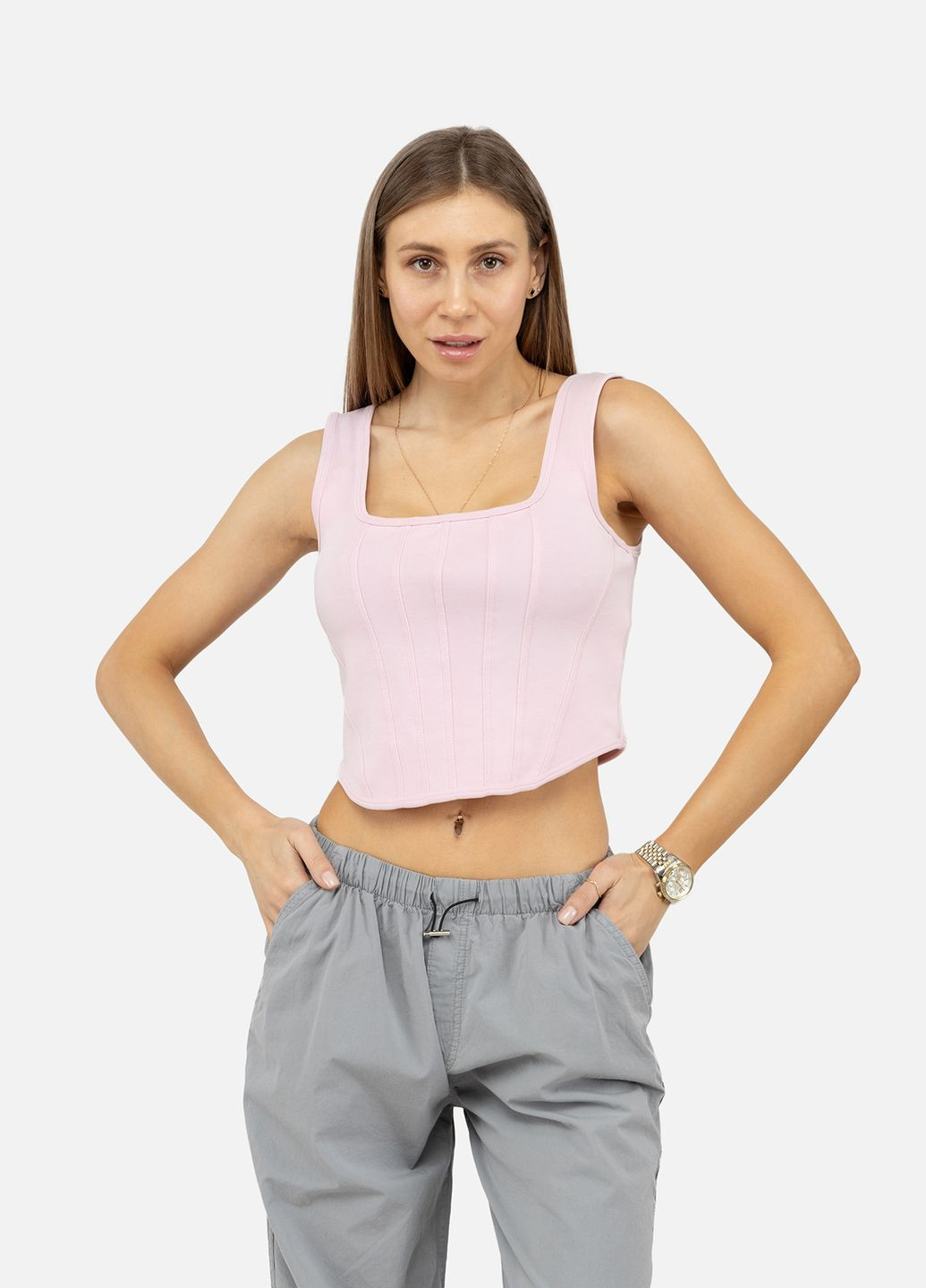 Женский топ цвет розовый ЦБ-00246517 POSTER (295272896)