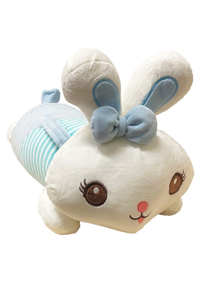 Дитяча м'яка іграшка "Зайка" L1122(Blue) іграшка з пледом, розмір 60 см No Brand (316528383)