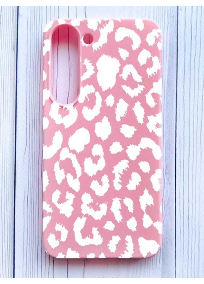 Матовий рожевий чохол на Samsung Galaxy S23 Леопардовий принт Білий (принт 375) Creative (355401178)