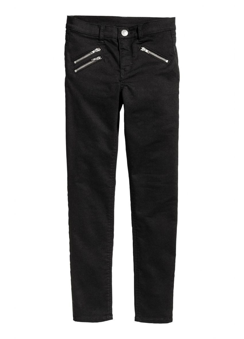 Черные повседневный, кэжуал демисезонные зауженные брюки H&M