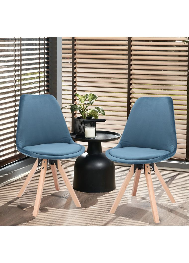 Стул Saida в скандинавском стиле с деревянными ножками аквамарин Jumi (361952952)