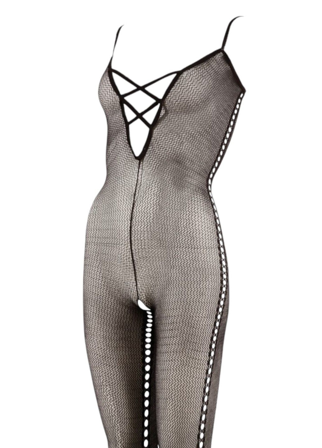 Ефектний комбінезон на тонких бретельках Mandy S/M Orion комбінезон-брюки чорний святковий, коктейльний, карнавальний, відвертий, вечірній поліамід
