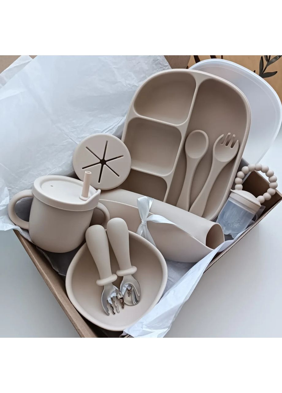 Набор посуды для малыша 10 шт Детская посуда из мягкого силикона Набор посуды для малыша 6 мес (0338) No Brand (368999847)