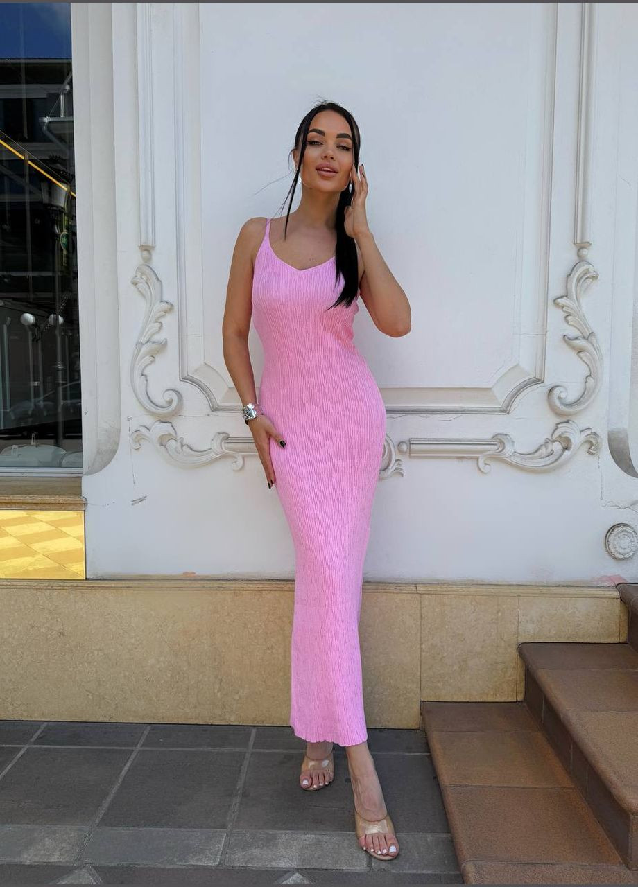 Розовое пляжное, праздничный, кэжуал, вечернее женское нежное платье Vakko однотонное