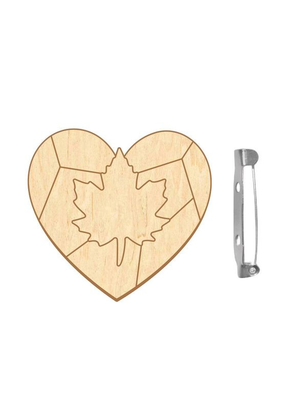 Заготовка броши для раскрашивания "Сердце осени" FDZB-097 Bambi (363175202)